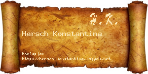 Hersch Konstantina névjegykártya
